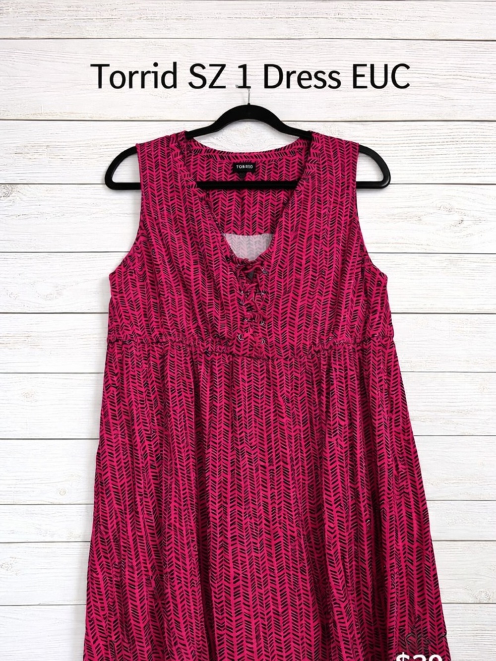 torrid Fuchsia Geometric Sleeveless Midi Dress